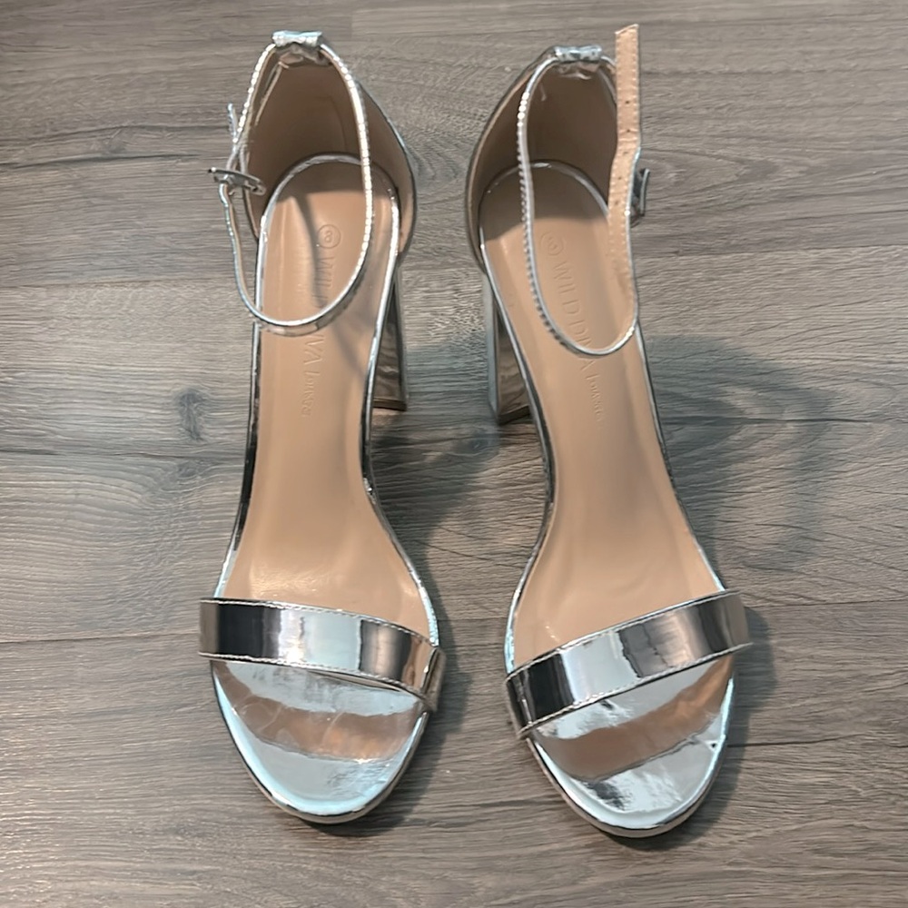 Silver Strappy High Heels